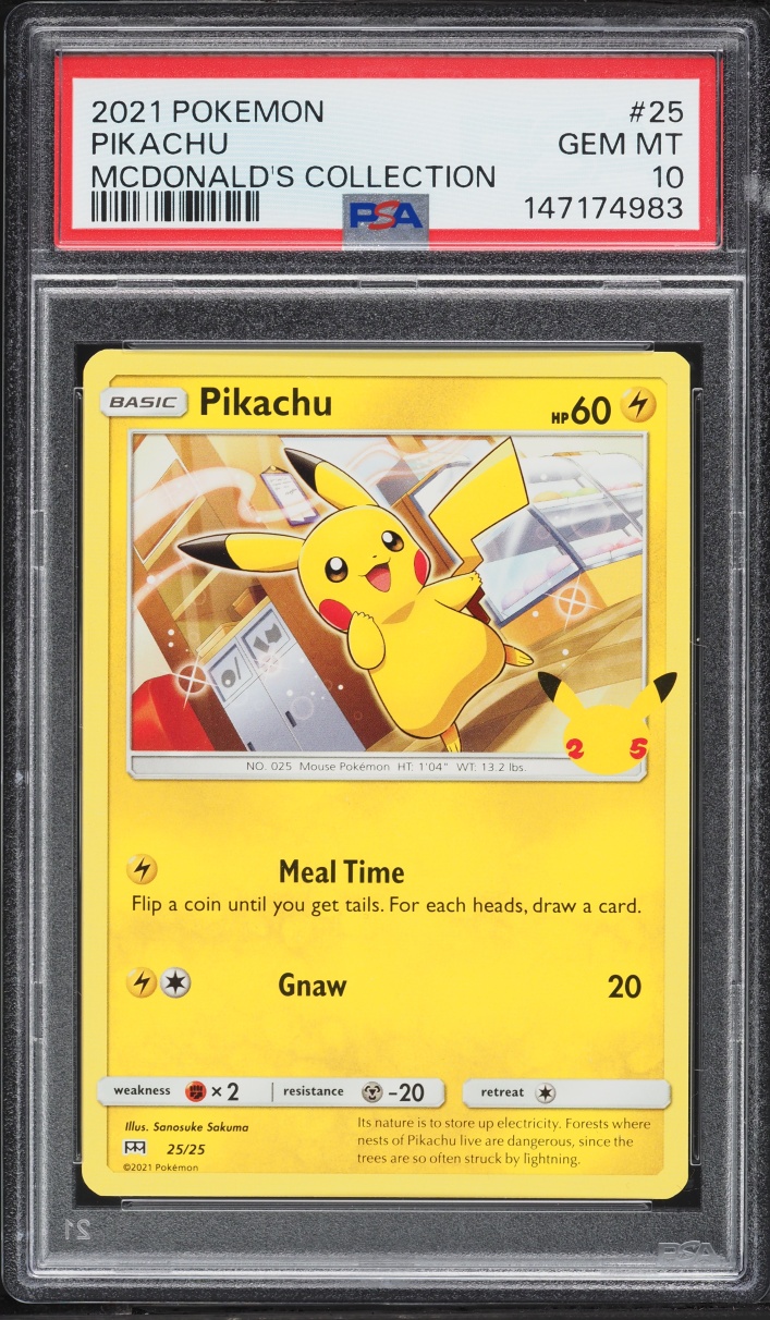2021 Pokemon Sword & Shield McDonald's Collection Pikachu #25 PSA 10 GEM MINT
