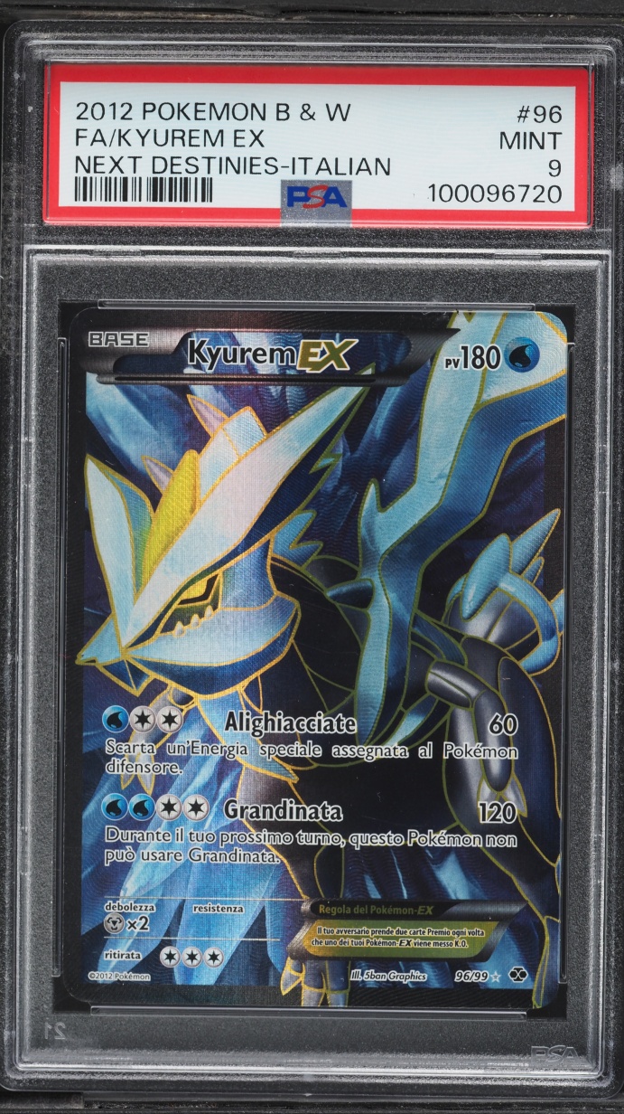 2012 Pokemon Italian Black & White Next Destinies Full Art Kyurem EX #96 PSA 9 MINT