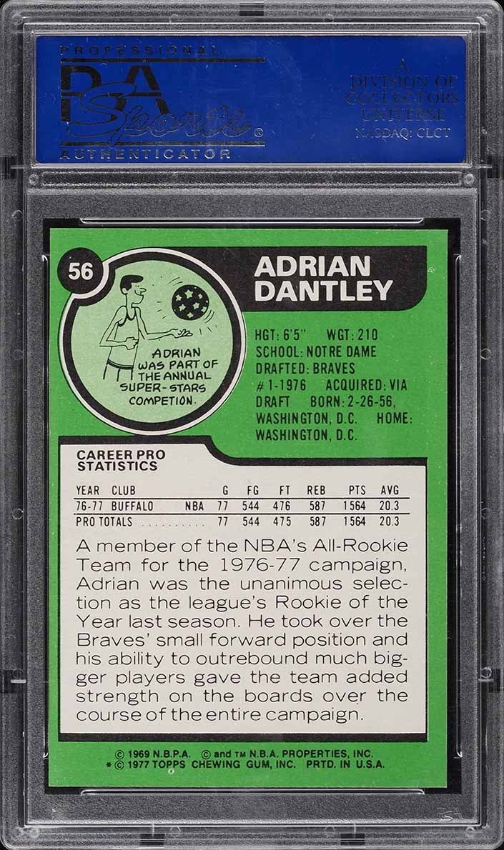 1977 Topps Basketball Adrian Dantley ROOKIE #56 PSA 8 NM-MT