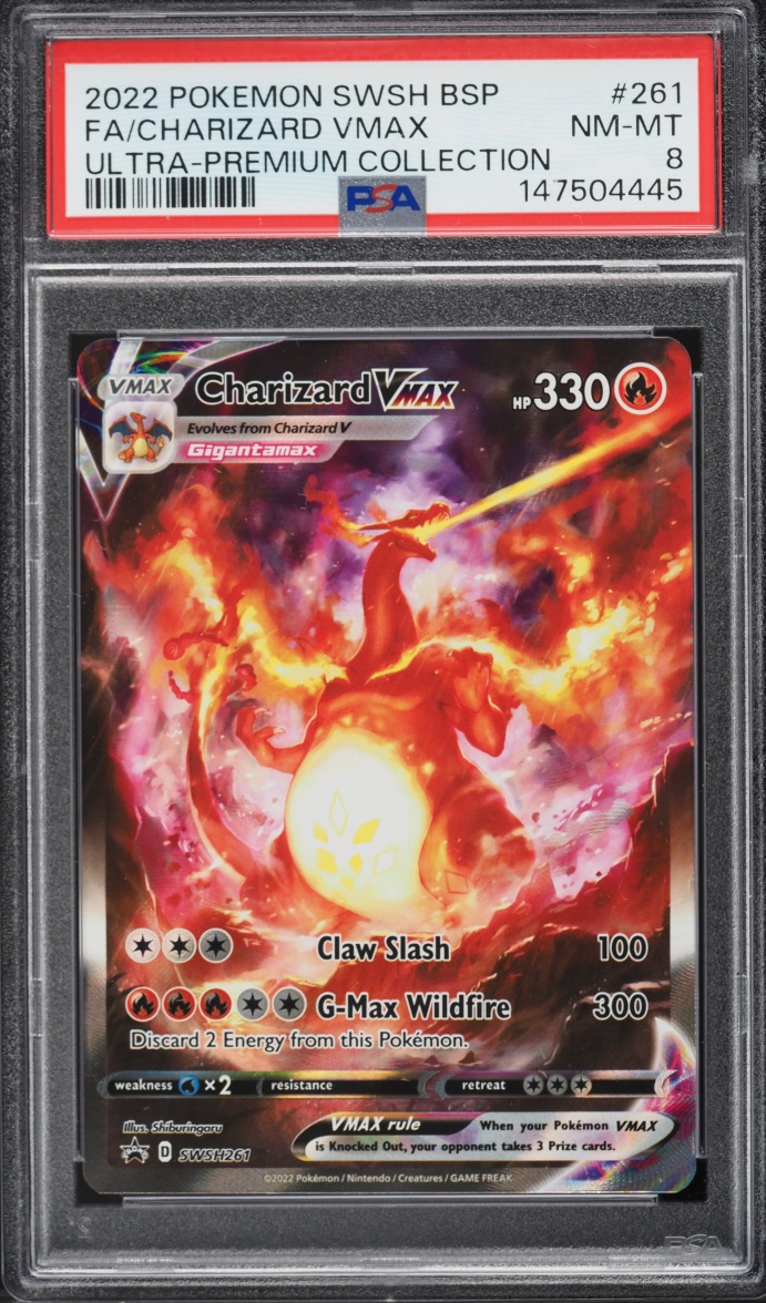 2022 Pokemon Sword & Shield Promo Ultra Premium Full Art Charizard VMAX #261 PSA 8 NM-MT