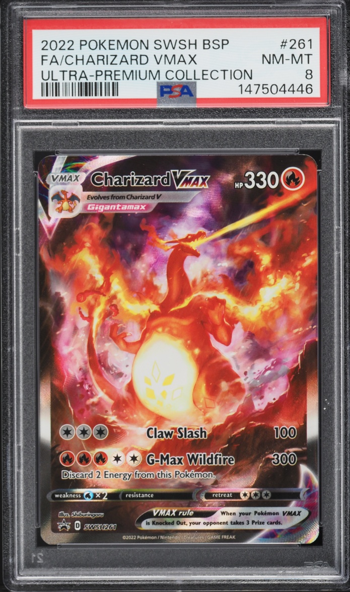 2022 Pokemon Sword & Shield Promo Ultra Premium Full Art Charizard VMAX #SWSH261 PSA 8 NM-MT