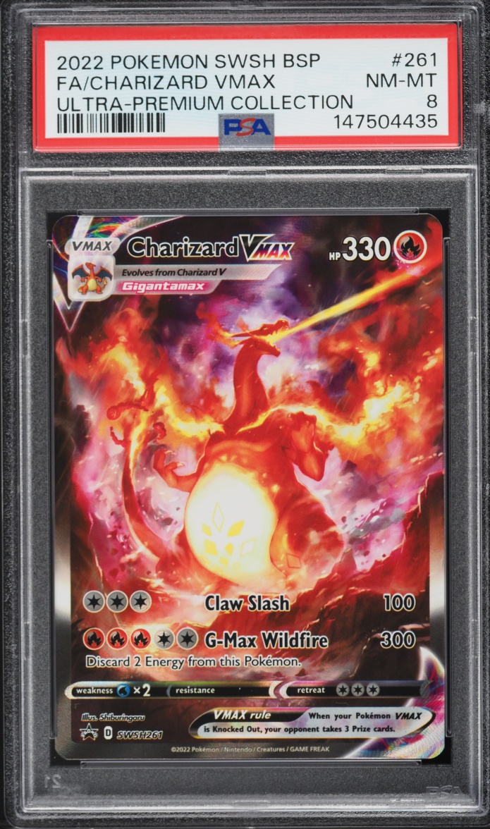 2022 Pokemon Sword & Shield Promo Ultra Premium Full Art Charizard VMAX #261 PSA 8 NM-MT