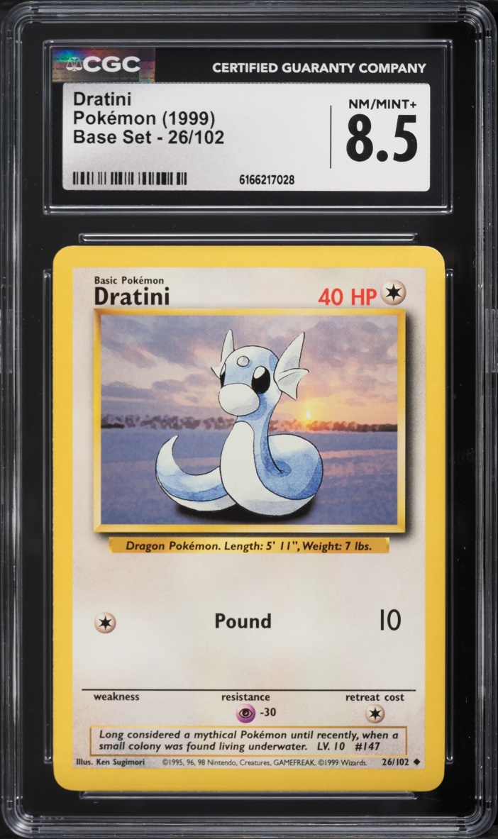 1999 Pokemon Base Set Dratini #26 CGC 8.5 NM-MT+