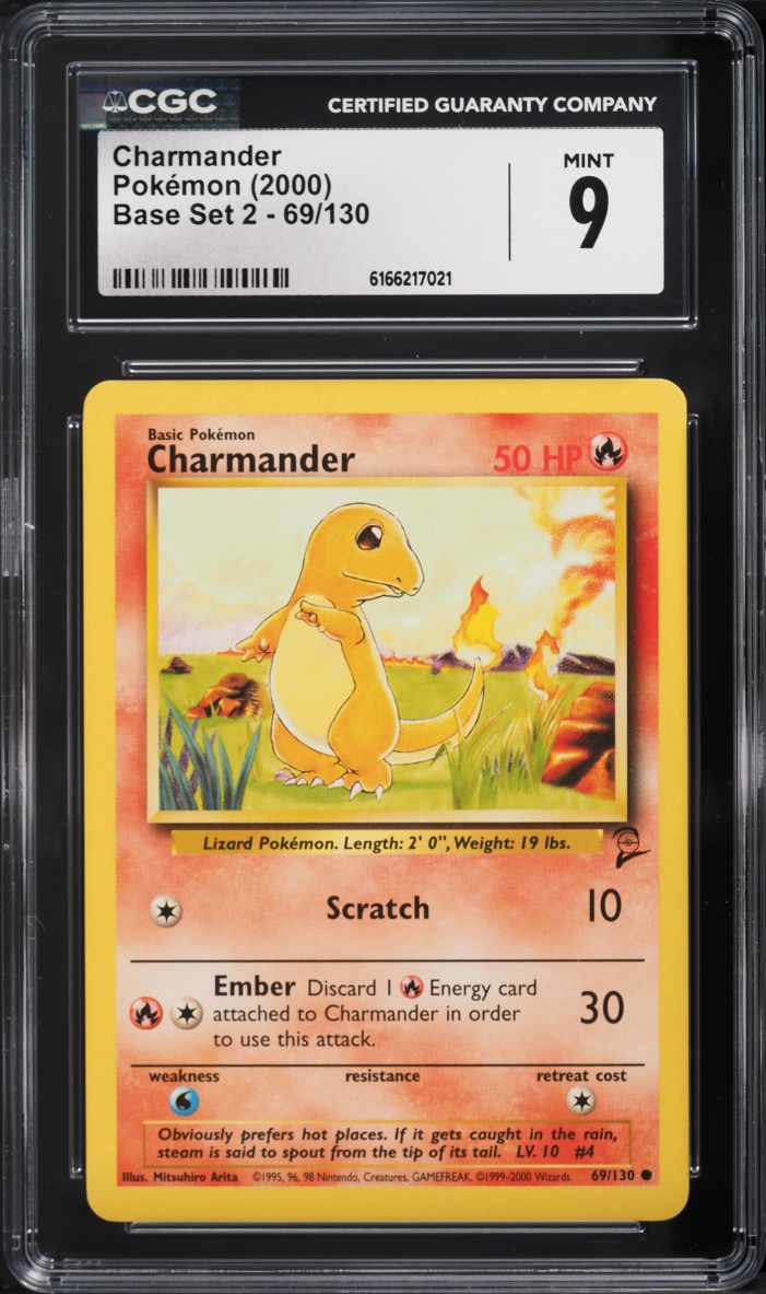 2000 Pokemon Base Set 2 Charmander #69 CGC 9 MINT