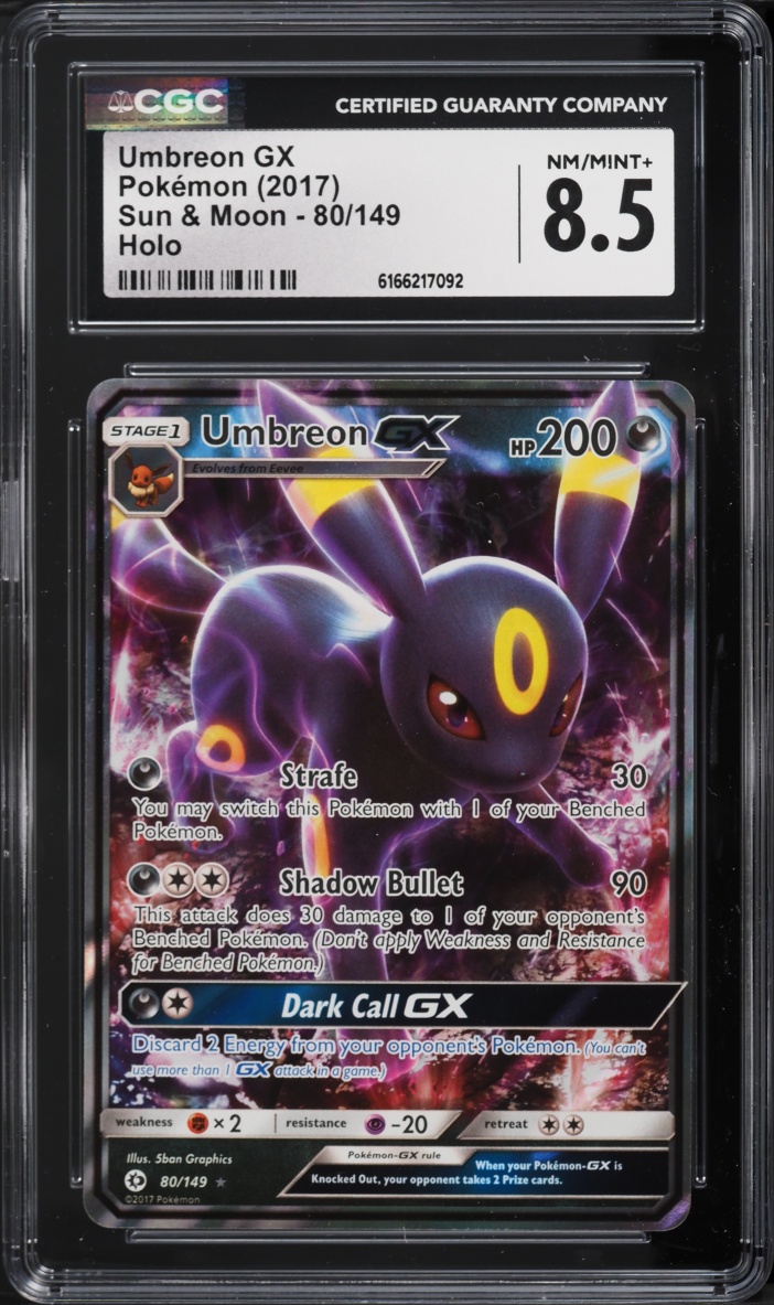 2017 Pokemon Sun & Moon Holo Umbreon GX #80 CGC 8.5 NM-MT+