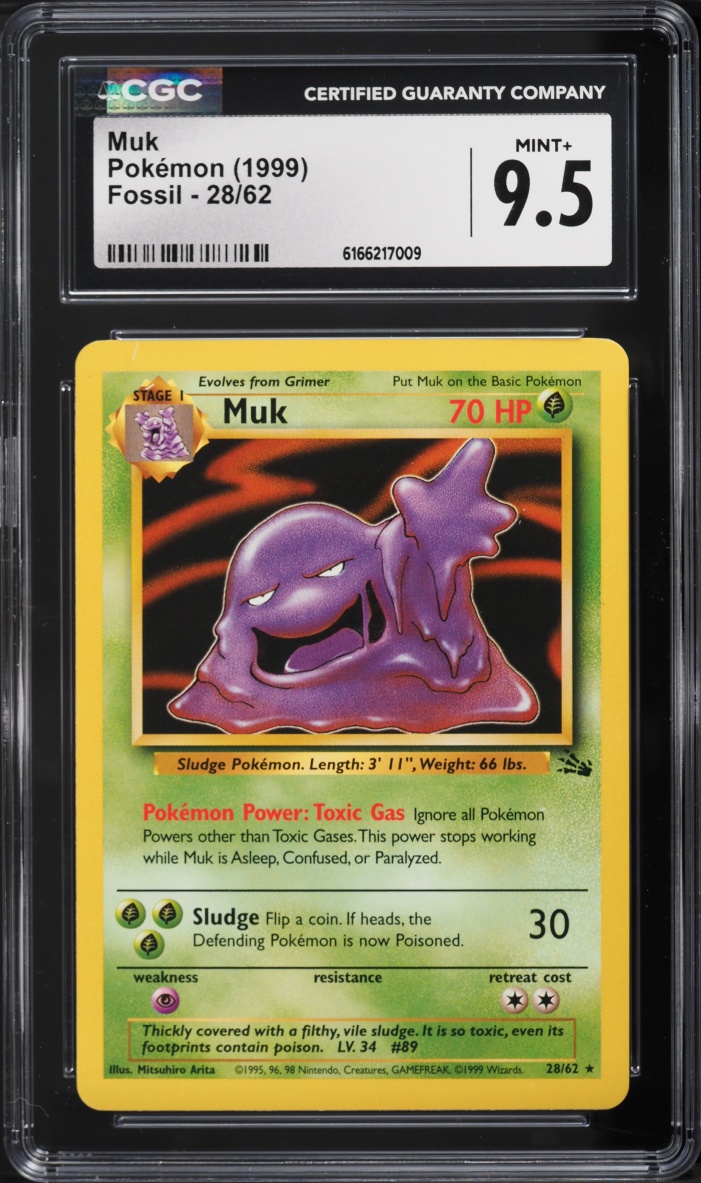 1999 Pokemon Fossil Muk #28 CGC 9.5 MINT+