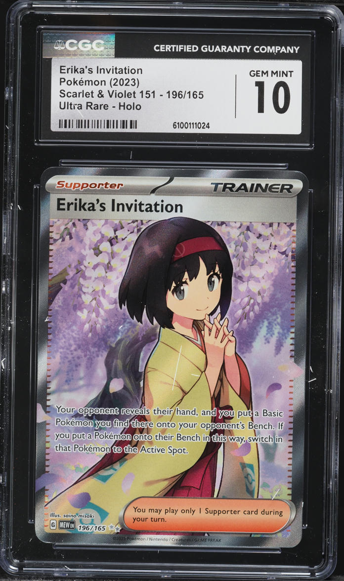 2023 Pokemon Scarlet & Violet 151 Full Art Erika's Invitation #196 CGC 10 GEM MINT