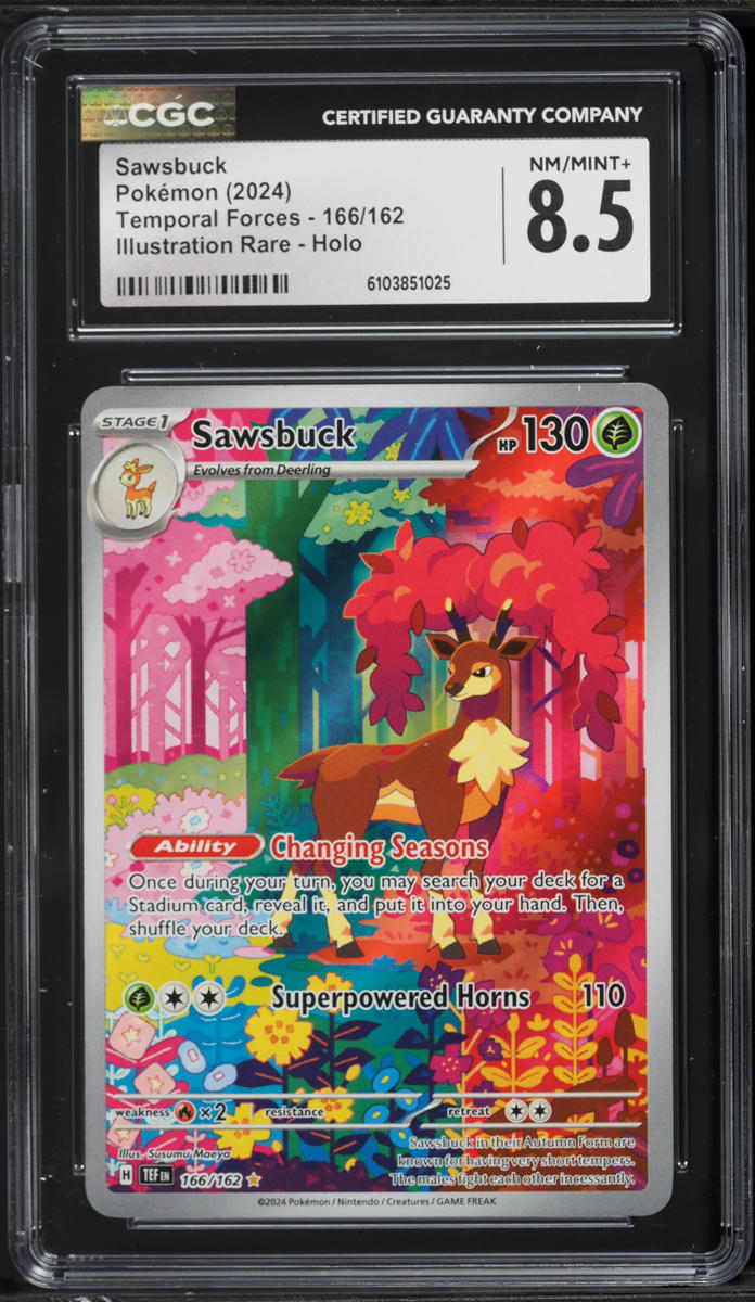 2024 Pokemon Scarlet & Violet Temporal Forces IR Sawsbuck #166 CGC 8.5 NM-MT+
