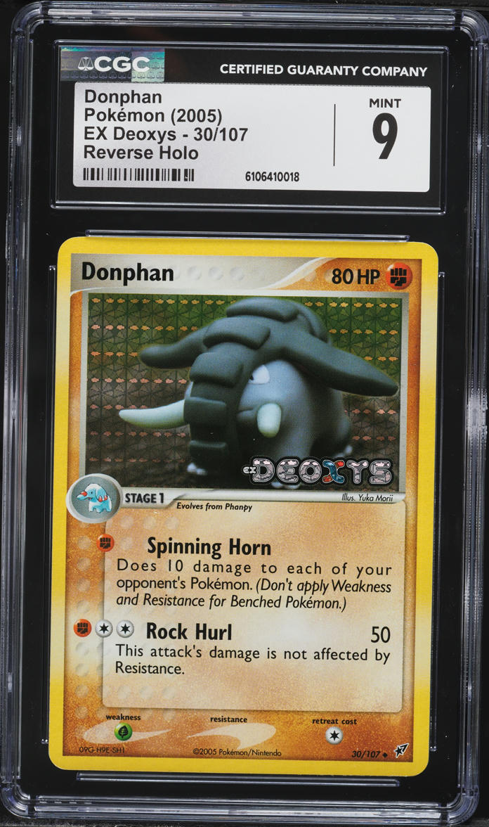 2005 Pokemon EX Deoxys Reverse Holo Donphan #30 CGC 9 MINT