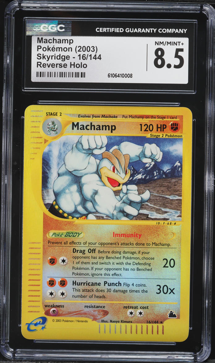 2003 Pokemon Skyridge Reverse Holo Machamp #16 CGC 8.5 NM-MT+