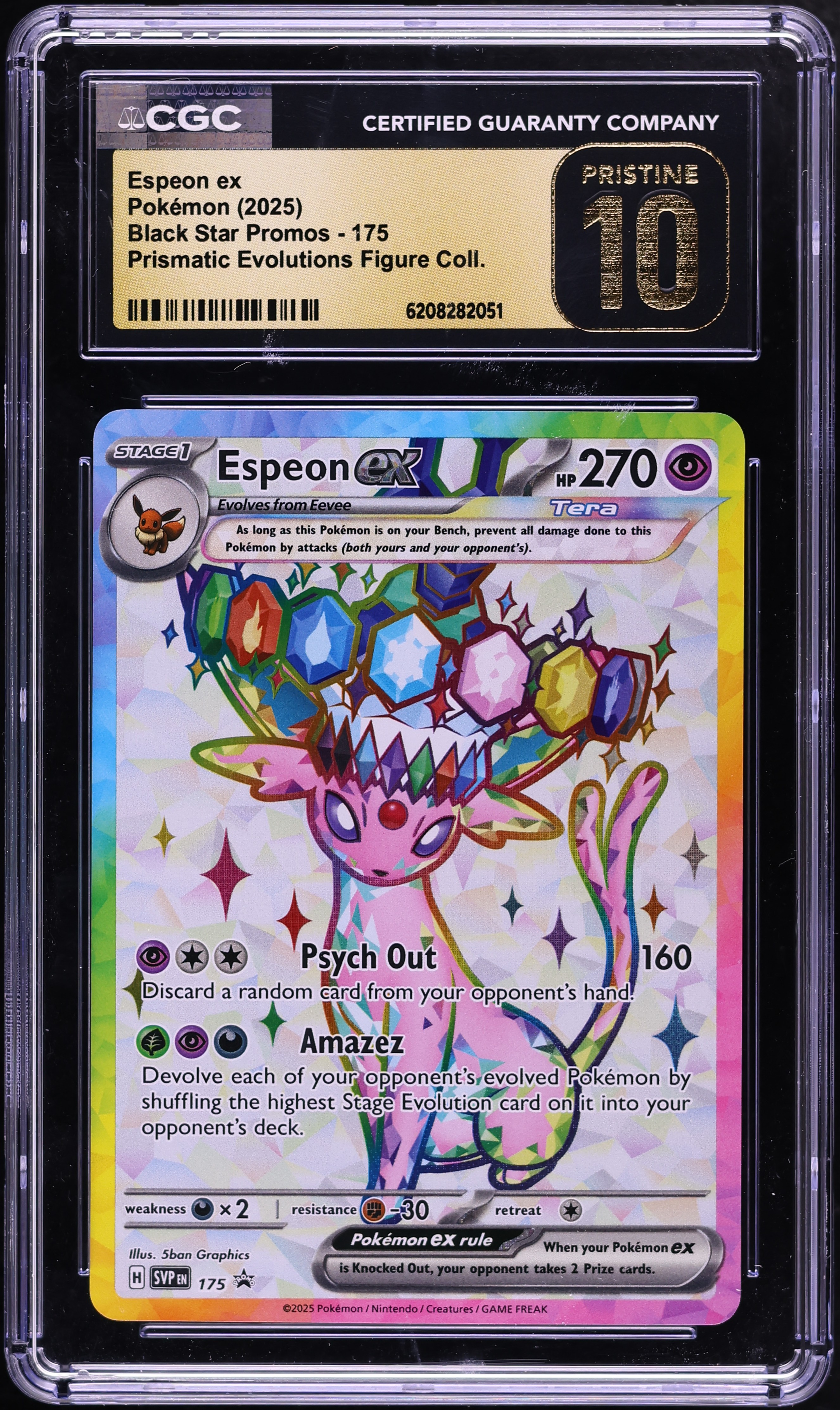 2025 Pokemon SV Promo Prismatic Evolutions Premium Full Art Espeon EX #175 CGC 10 PRISTINE