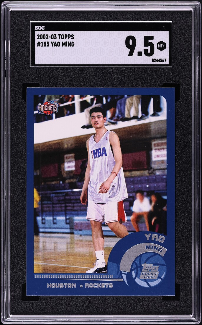2002 Topps Basketball Yao Ming ROOKIE #185 SGC 9.5 MINT+