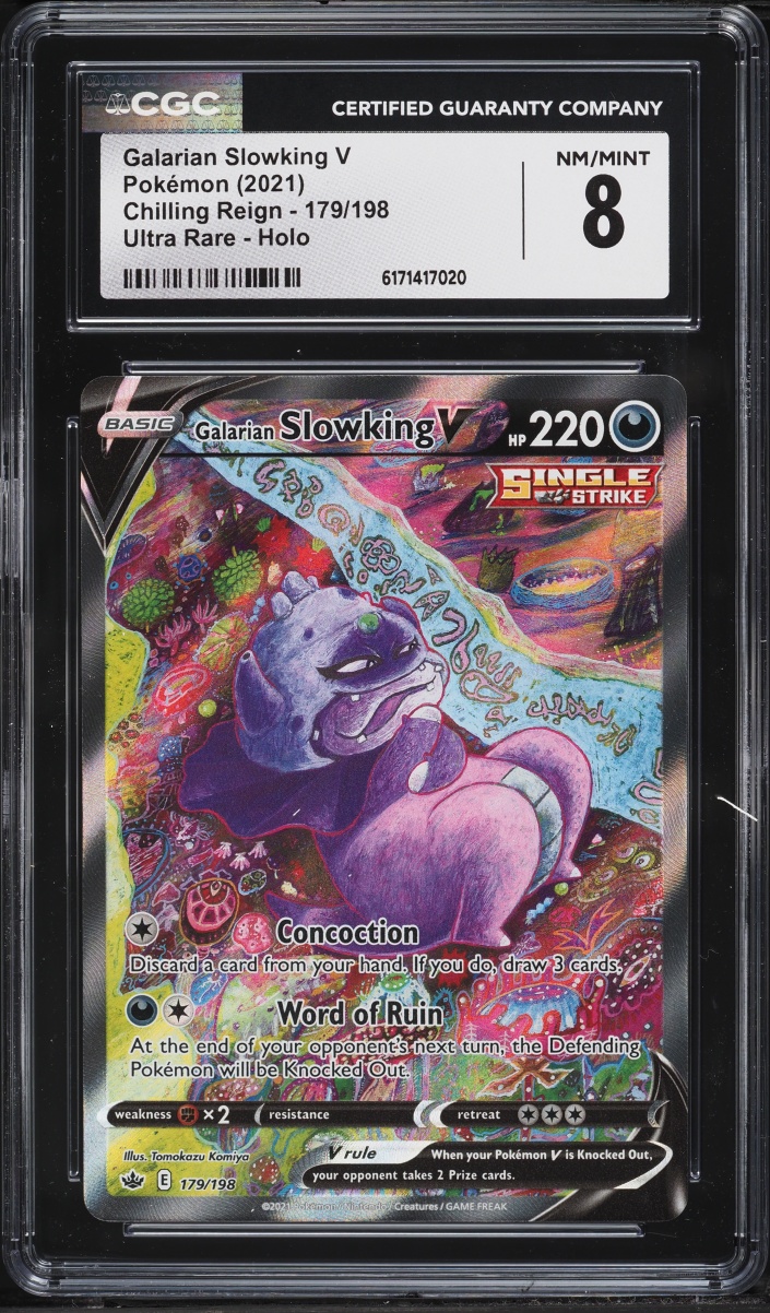 2021 Pokemon Sword & Shield Chilling Reign Alt Art Galarian Slowking V #179 CGC 8 NM-MT