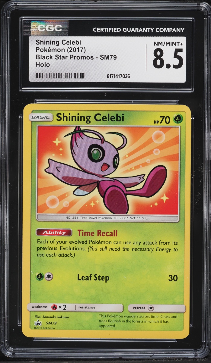 2017 Pokemon Sun & Moon Promo Legends Super Premium Shining Celebi #SM79 CGC 8.5 NM-MT+