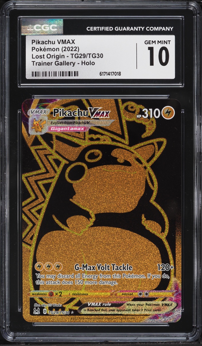 2022 Pokemon Sword & Shield Lost Origin Full Art Pikachu VMAX #TG29 CGC 10 GEM MINT