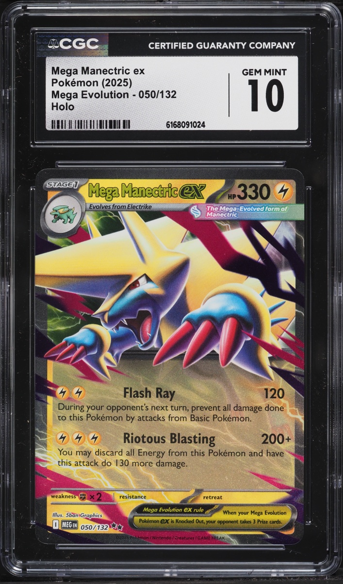 2025 Pokemon Mega Evolution Holo Mega Manectric ex #50 CGC 10 GEM MINT