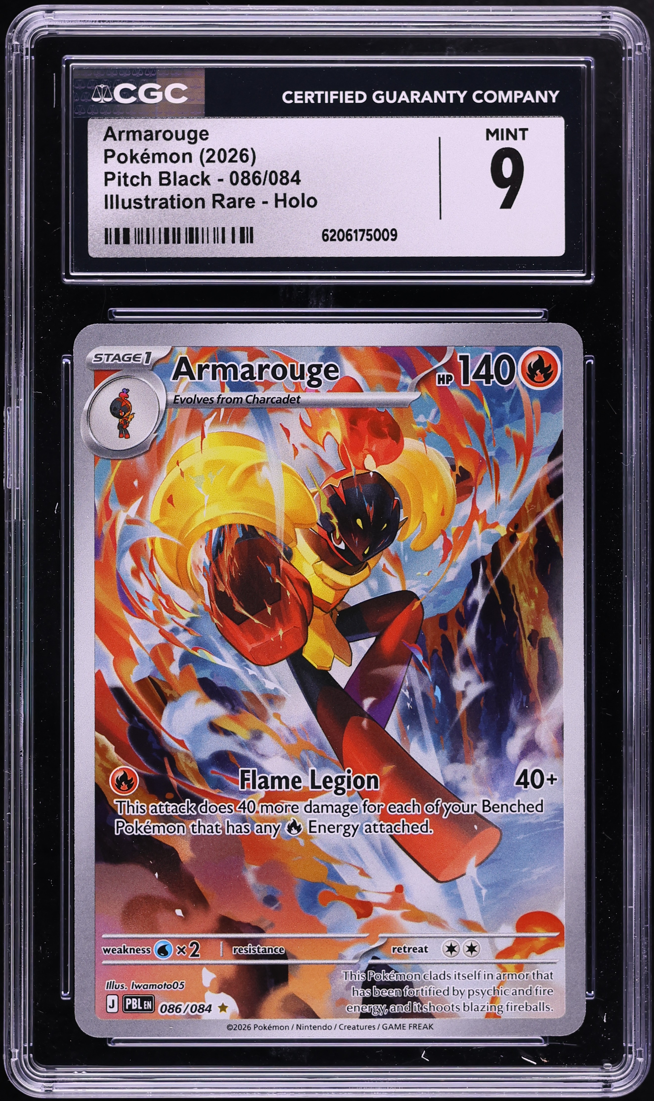 2026 Pokemon Mega Evolution Pitch Black IR Armarouge #86 CGC 9 MINT