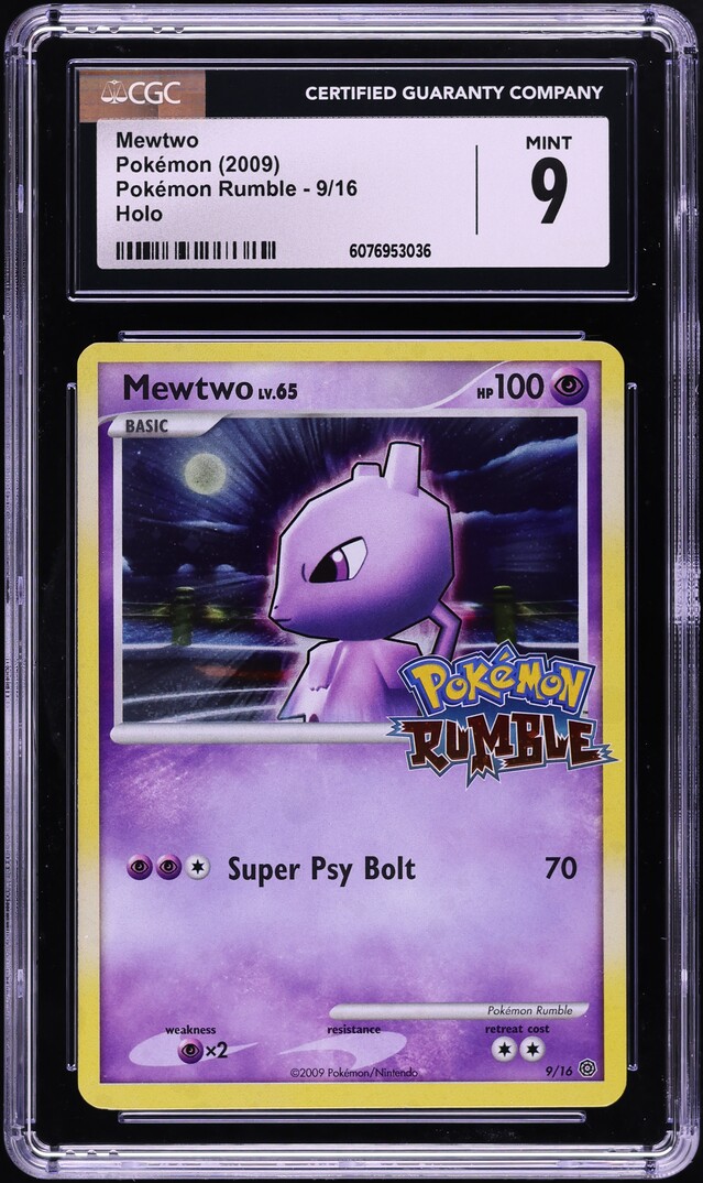 2009 Pokemon Platinum Rumble Holo Mewtwo #9 CGC 9 MINT
