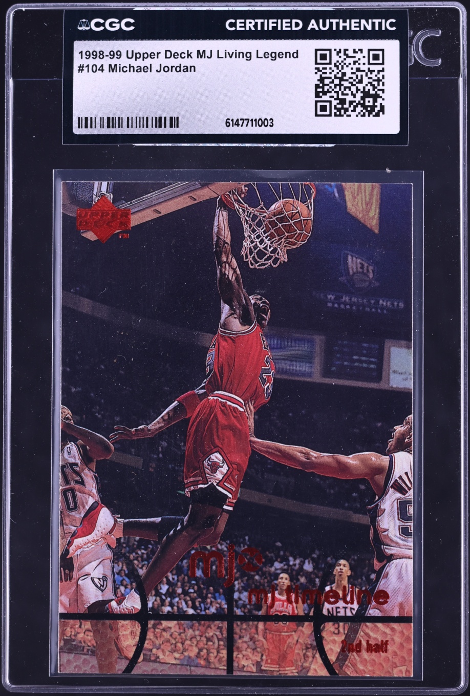 1998 Upper Deck MJ Living Legend Michael Jordan #104 CGC AUTH