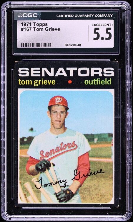 1971 Topps Tom Grieve #167 CGC 5.5 EX+