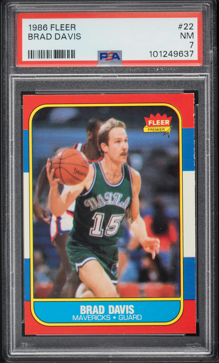 1986 Fleer Basketball Brad Davis #22 PSA 7 NRMT