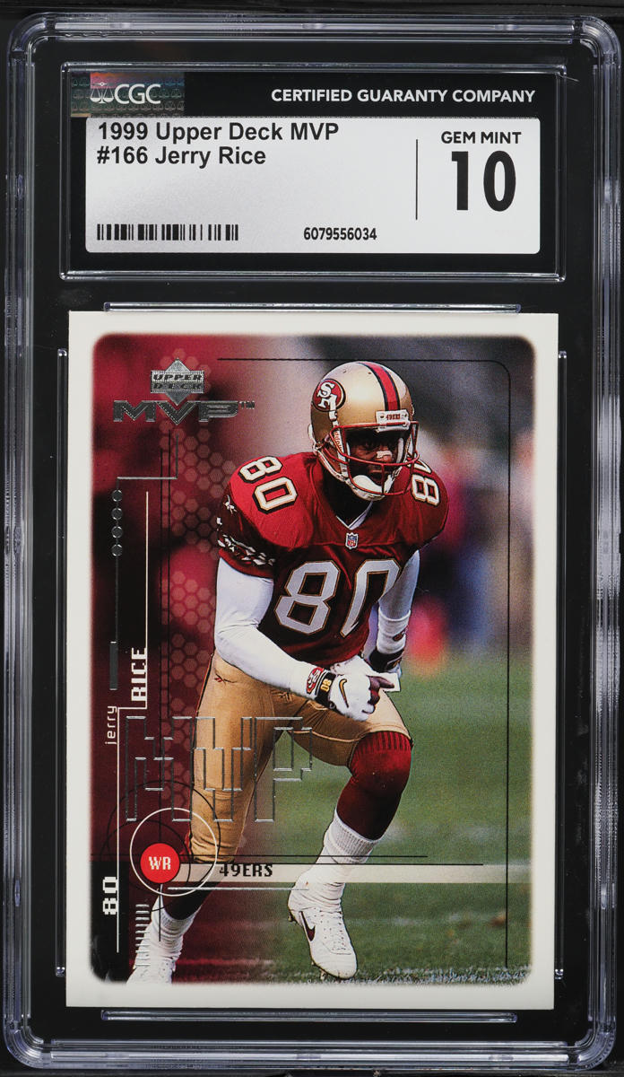 1999 Upper Deck MVP Football Jerry Rice #166 CGC 10 GEM MINT