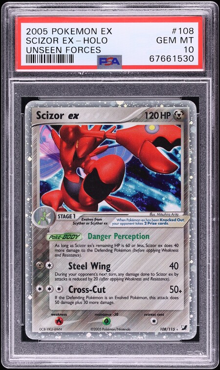2005 Pokemon EX Unseen Forces Holo Scizor EX #108 PSA 10 GEM MINT