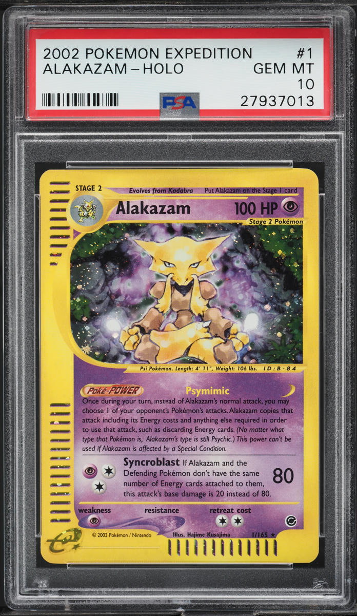 2002 Pokemon Expedition Holo Alakazam #1 PSA 10 GEM MINT