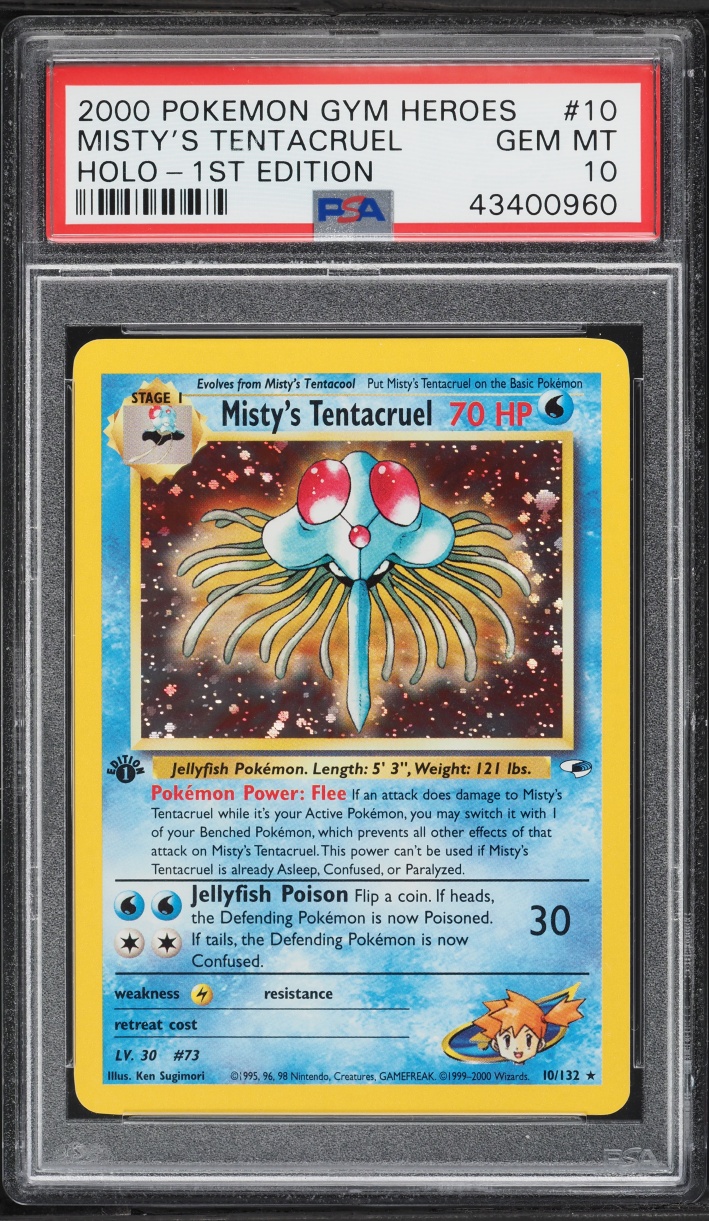 2000 Pokemon Gym Heroes 1st Edition Holo Misty's Tentacruel #10 PSA 10 GEM MINT