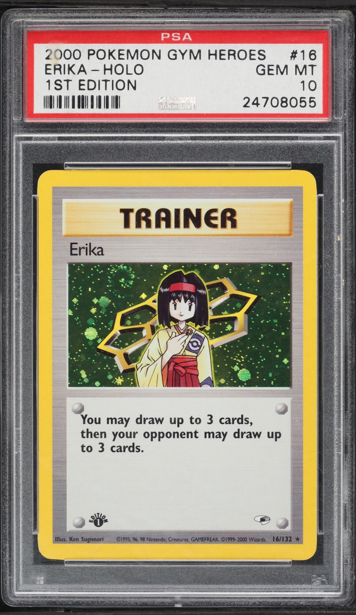 2000 Pokemon Gym Heroes 1st Edition Holo Erika #16 PSA 10 GEM MINT