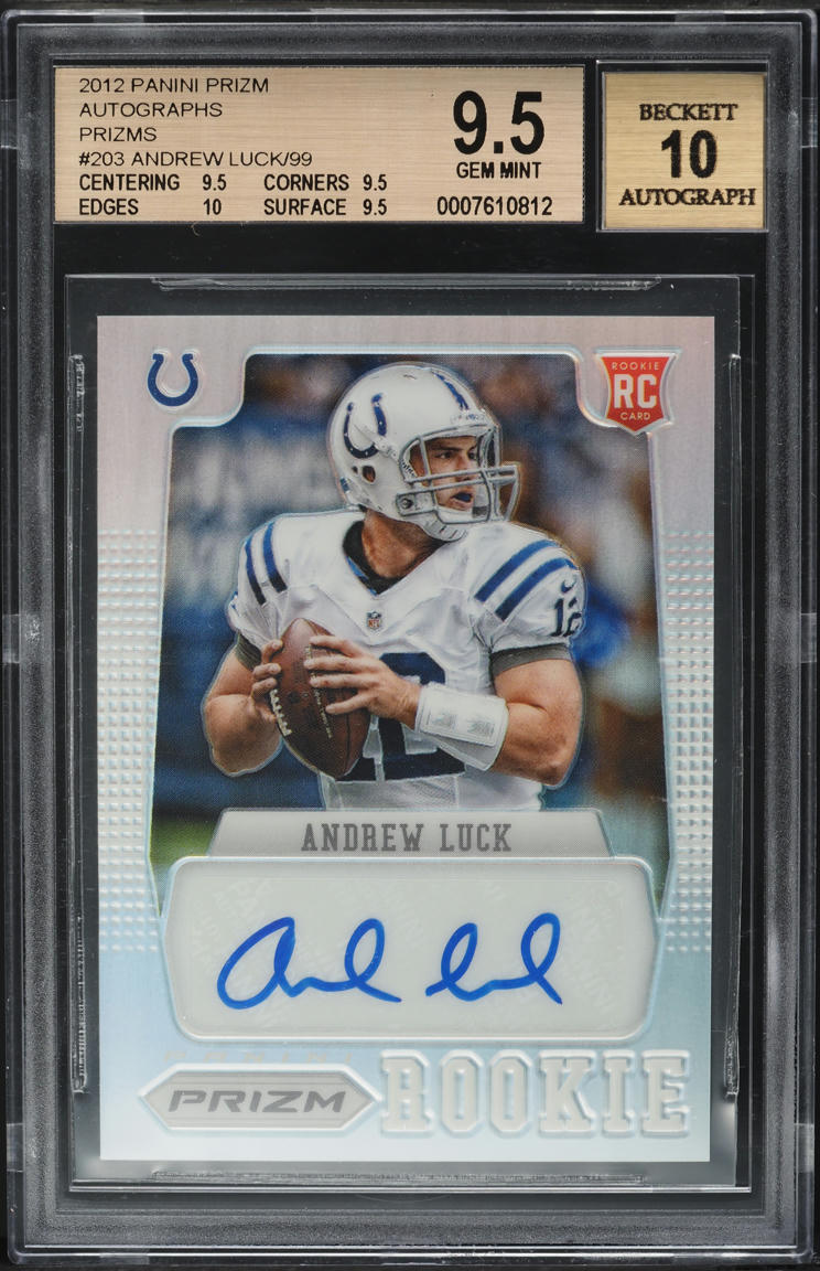 2012 Panini Prizm Silver Andrew Luck ROOKIE AUTO /99 #203 BGS 9.5 GEM MINT - Photo 1