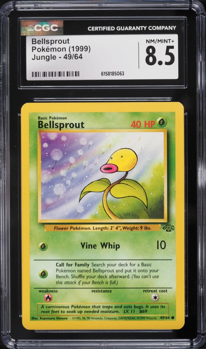 1999 Pokemon Jungle Bellsprout #49 CGC 8.5 NM-MT+