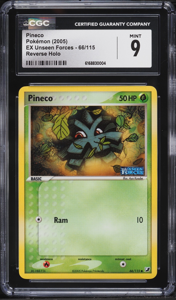 2005 Pokemon EX Unseen Forces Reverse Holo Pineco #66 CGC 9 MINT