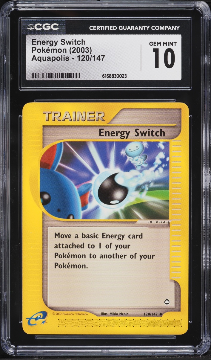 2003 Pokemon Aquapolis Energy Switch #120 CGC 10 GEM MINT