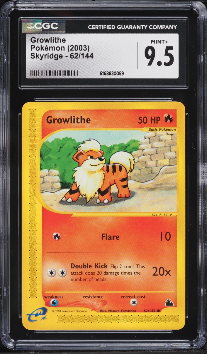2003 Pokemon Skyridge Growlithe #62 CGC 9.5 MINT+