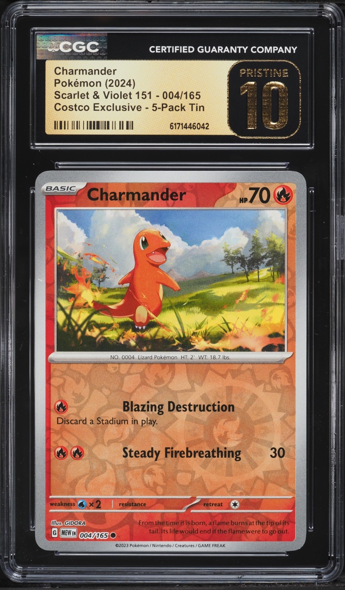 2024 Pokemon Scarlet & Violet 151 Costco Exclusive Charmander #4 CGC 10 PRISTINE