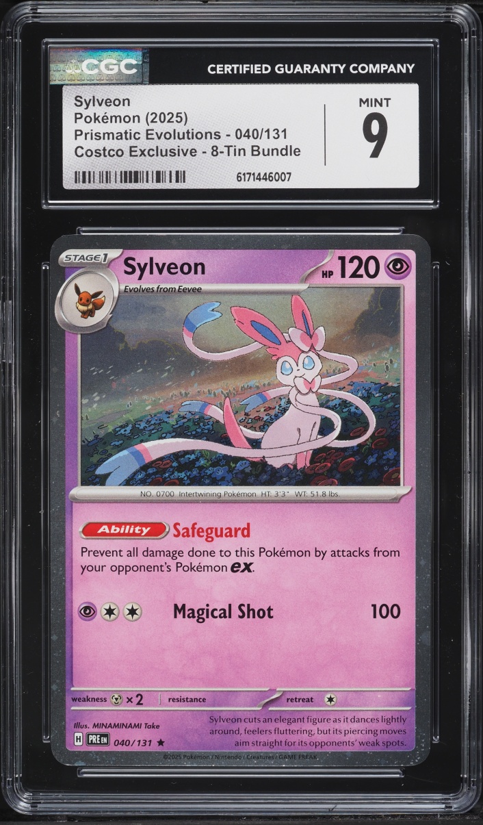 2025 Pokemon Scarlet & Violet Prismatic Evolutions Costco Exclusive Sylveon #40 CGC 9 MINT