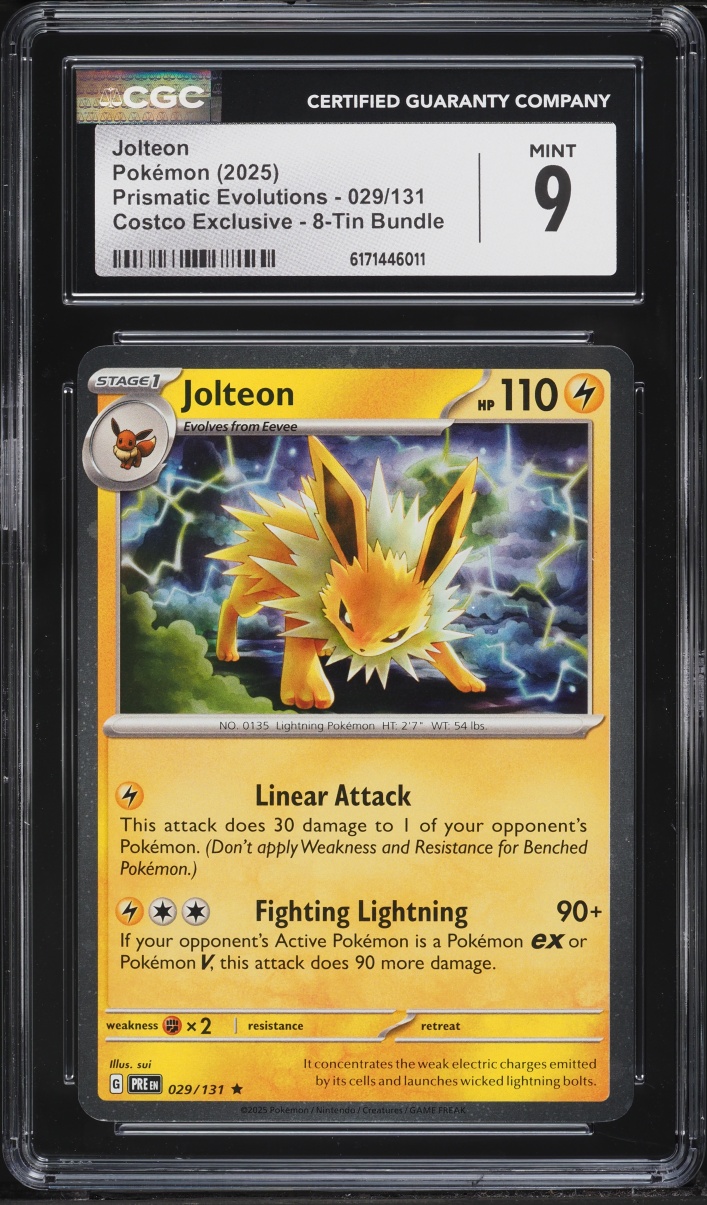 2025 Pokemon Scarlet & Violet Prismatic Evolutions Costco Exclusive Jolteon #29 CGC 9 MINT