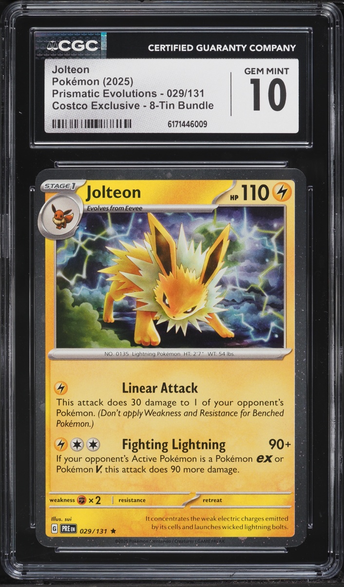 2025 Pokemon Scarlet & Violet Prismatic Evolutions Costco Exclusive Jolteon #29 CGC 10 GEM MINT