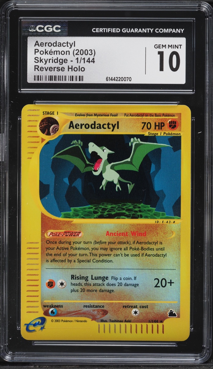 2003 Pokemon Skyridge Reverse Holo Aerodactyl #1 CGC 10 GEM MINT