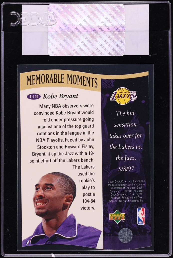 1997 Collector's Choice Memorable Moments Kobe Bryant #4 CGC AUTH