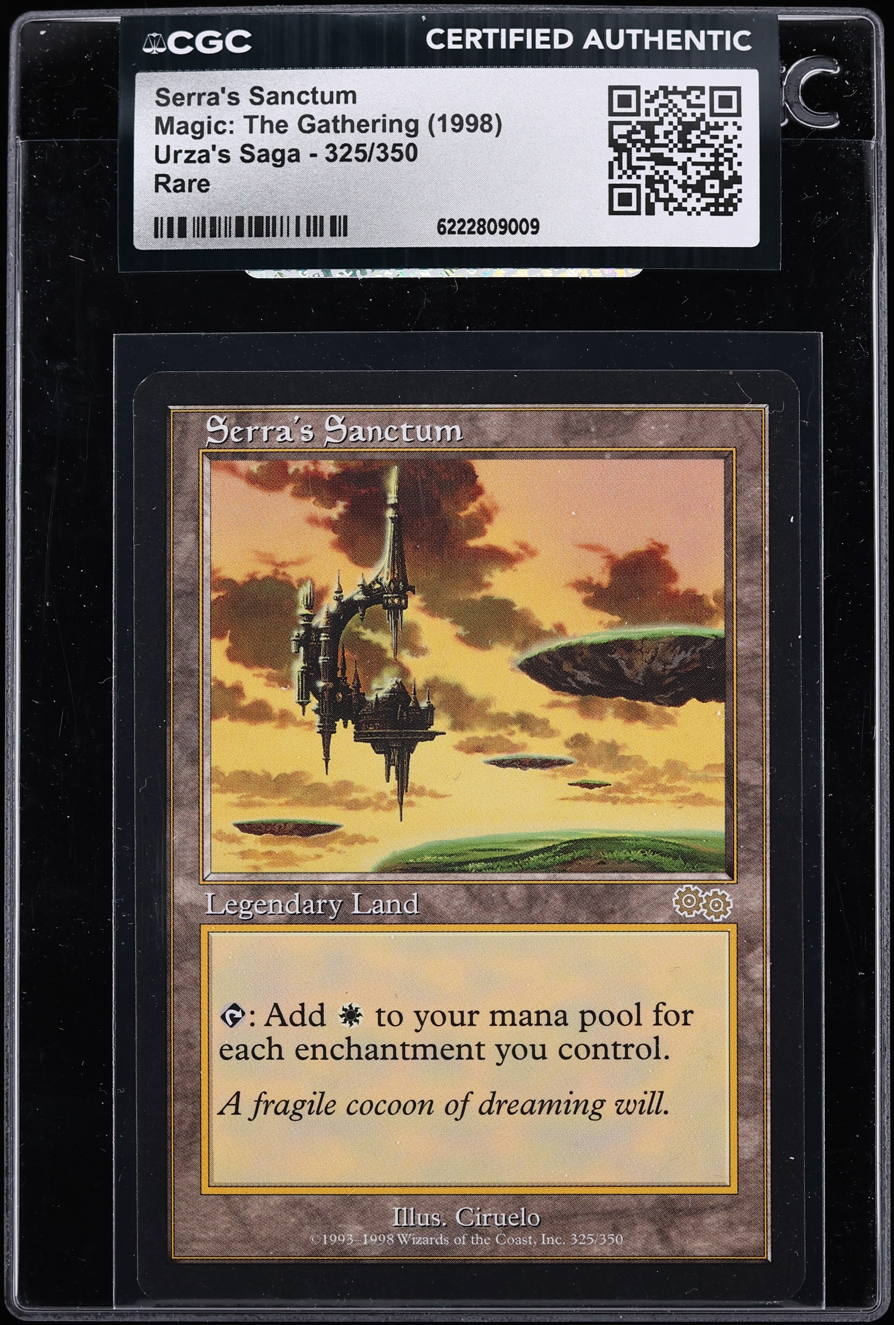 1998 Magic The Gathering MTG Urza's Saga Serra's Sanctum #325 CGC AUTH