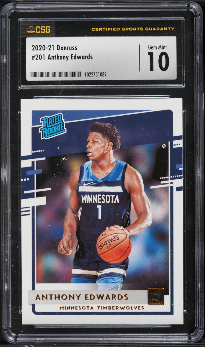 2020 Donruss Basketball Anthony Edwards ROOKIE #201 CSG 10 GEM MINT