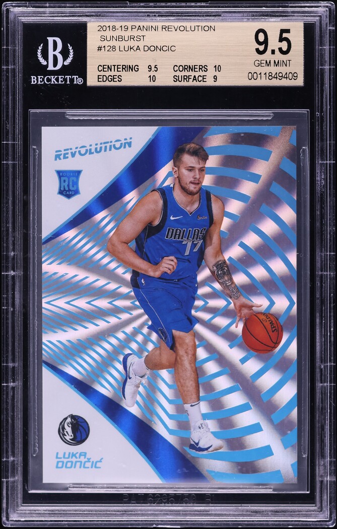 2018 Panini Revolution Sunburst Luka Doncic ROOKIE /75 #128 BGS 9.5 GEM MINT