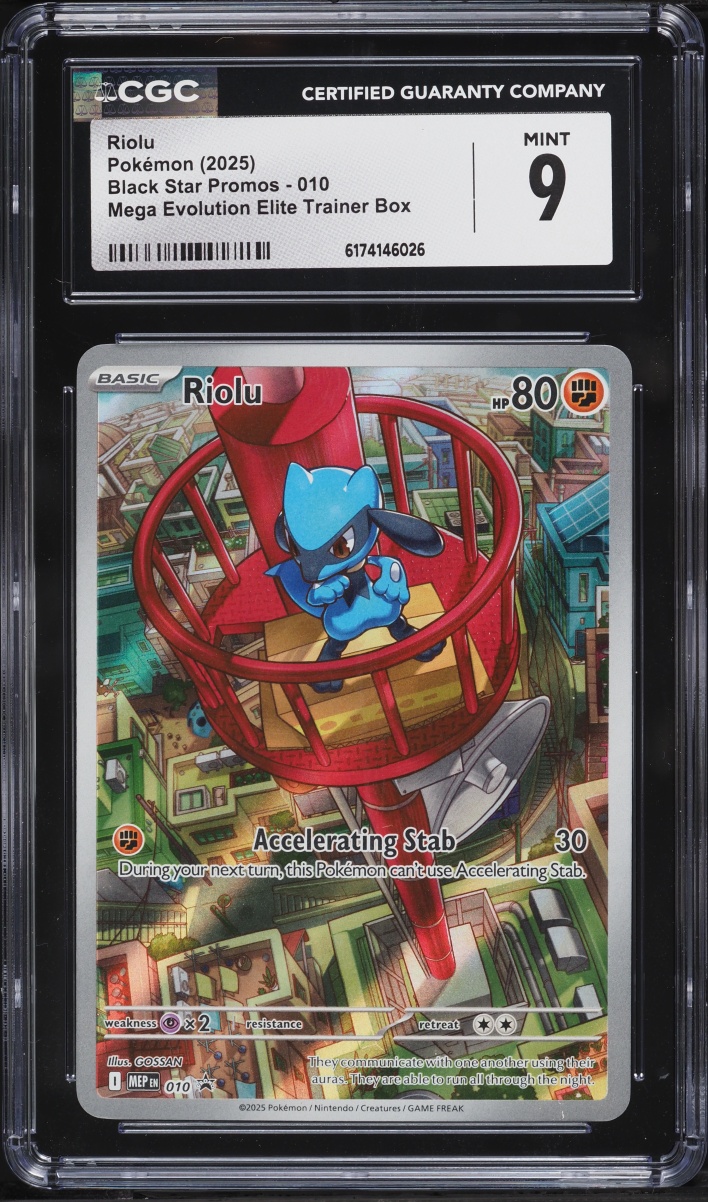 2025 Pokemon Mega Evolution Promo ETB Full Art Riolu #10 CGC 9 MINT