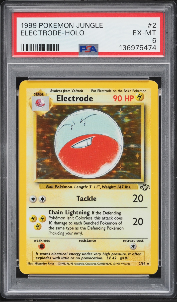 1999 Pokemon Jungle Holo Electrode #2 PSA 6 EXMT