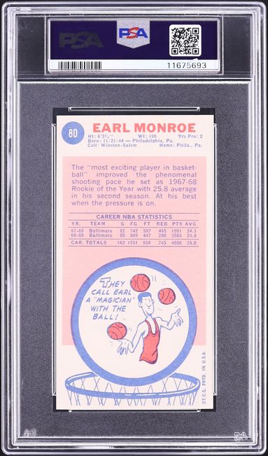 1969 Topps Basketball Earl Monroe ROOKIE #80 PSA 9 MINT