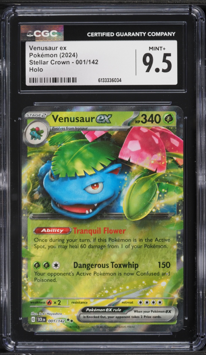 2024 Pokemon Scarlet & Violet Stellar Crown Holo Venusaur EX #1 CGC 9.5 MINT+
