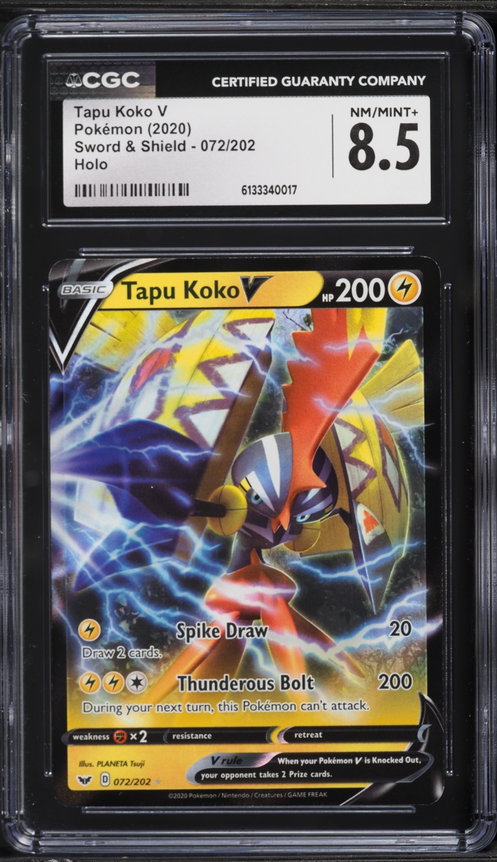 2020 Pokemon Sword & Shield Tapu Koko V #072 CGC 8.5 NM-MT+