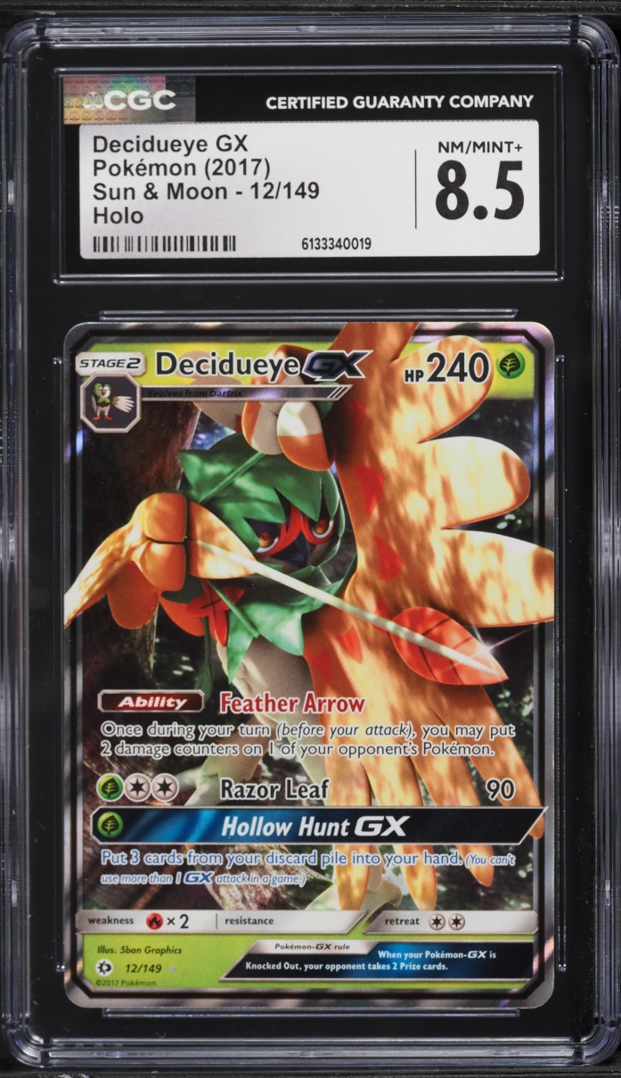 2017 Pokemon Sun & Moon Decidueye GX #12 CGC 8.5 NM-MT+